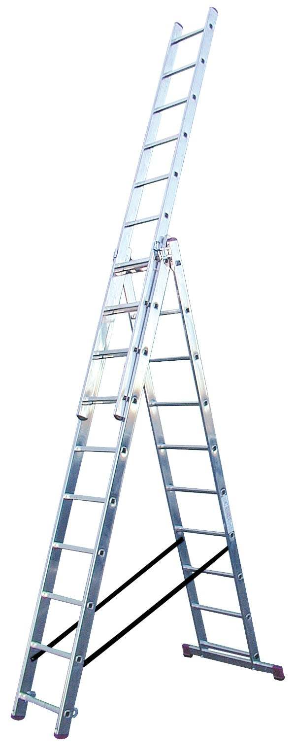 Kopėčios KRAUSE Corda, 3 x 10, universalios, pastatomos ant laiptų, darbinis aukštis 700 cm-0