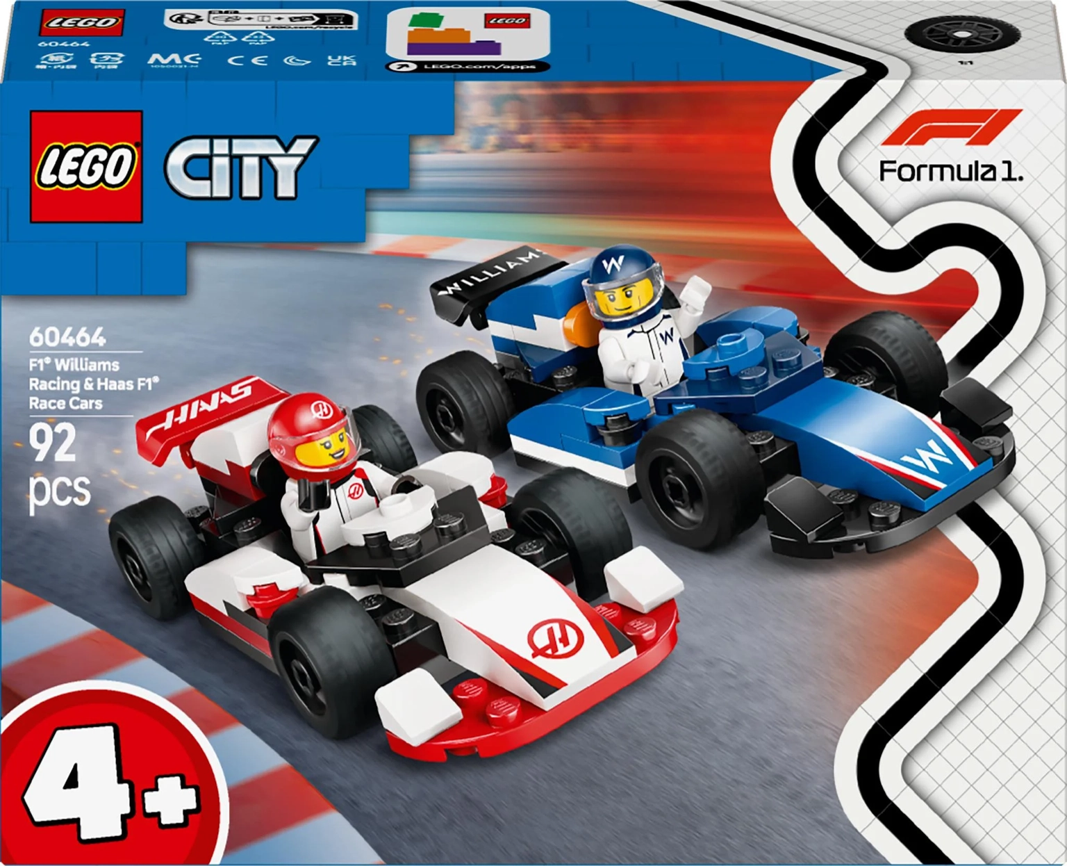 Konstruktorius LEGO City F1® Williams Racing & Haas F1®, 60464 - 1