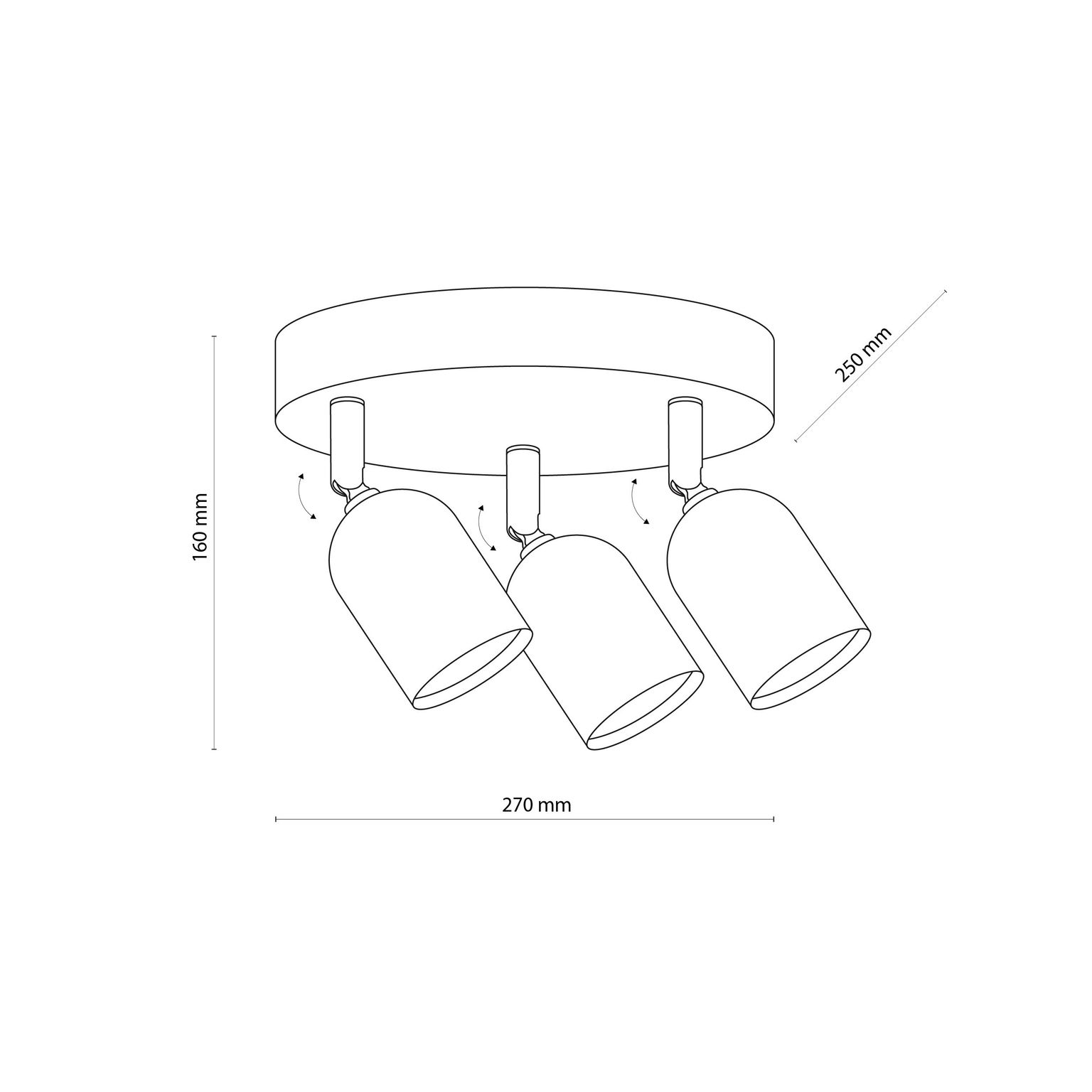 Lubinis šviestuvas TK LIGHTING TOP 3, 3xGU10  LED 10W - 3