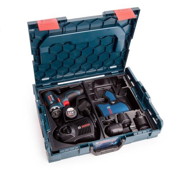 Akumuliatorinis suktuvas-gręžtuvas BOSCH GSR 12V-15 FC, 12 V, 2 x 2,0 Ah Li-Ion-1
