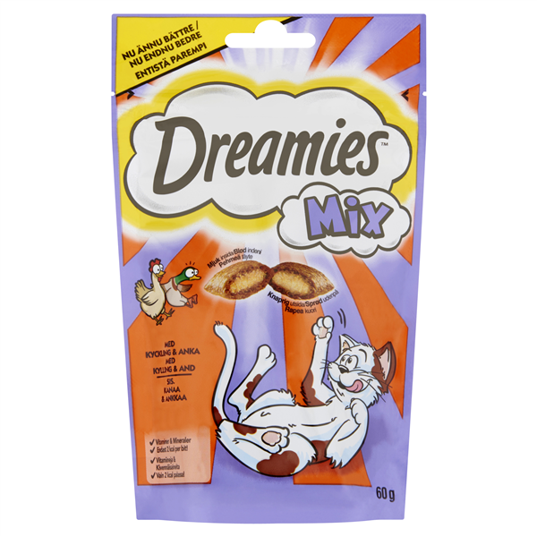 Skanėstas katėms DREAMIES, su antiena ir vištiena, 60 g-0