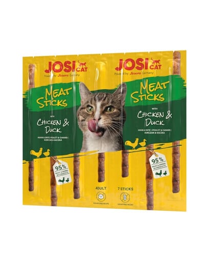 Skanėstas katėms JOSICAT Meat Sticks, su vištiena ir antiena, 35 g-0