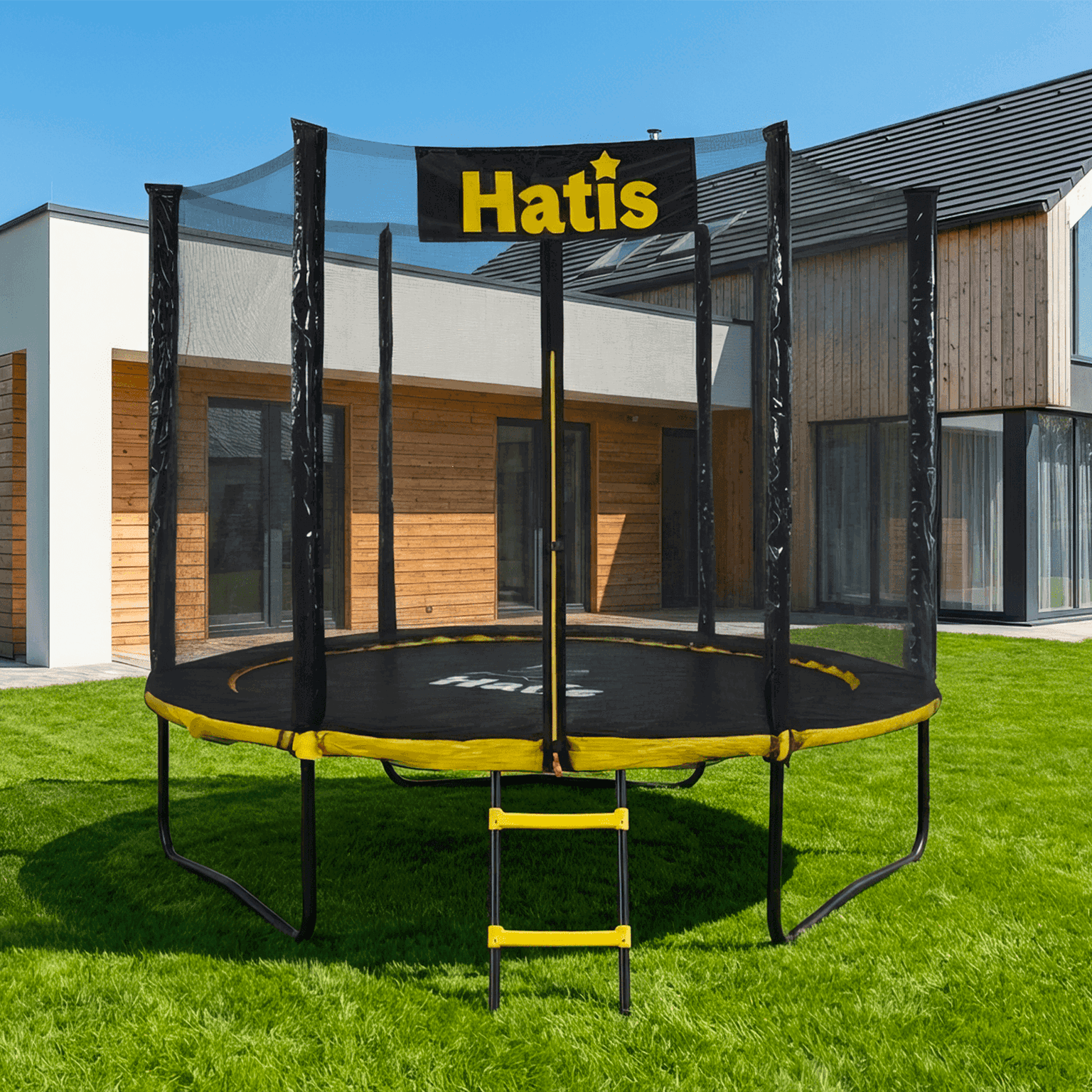 Batutas HATIS 3,66 m. su apsauginiu tinklu ir laipteliais-1