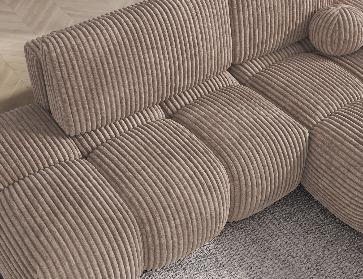 Kampinė sofa Vittario, šviesiai ruda sp., 170 x 227 cm x 95 cm - 8