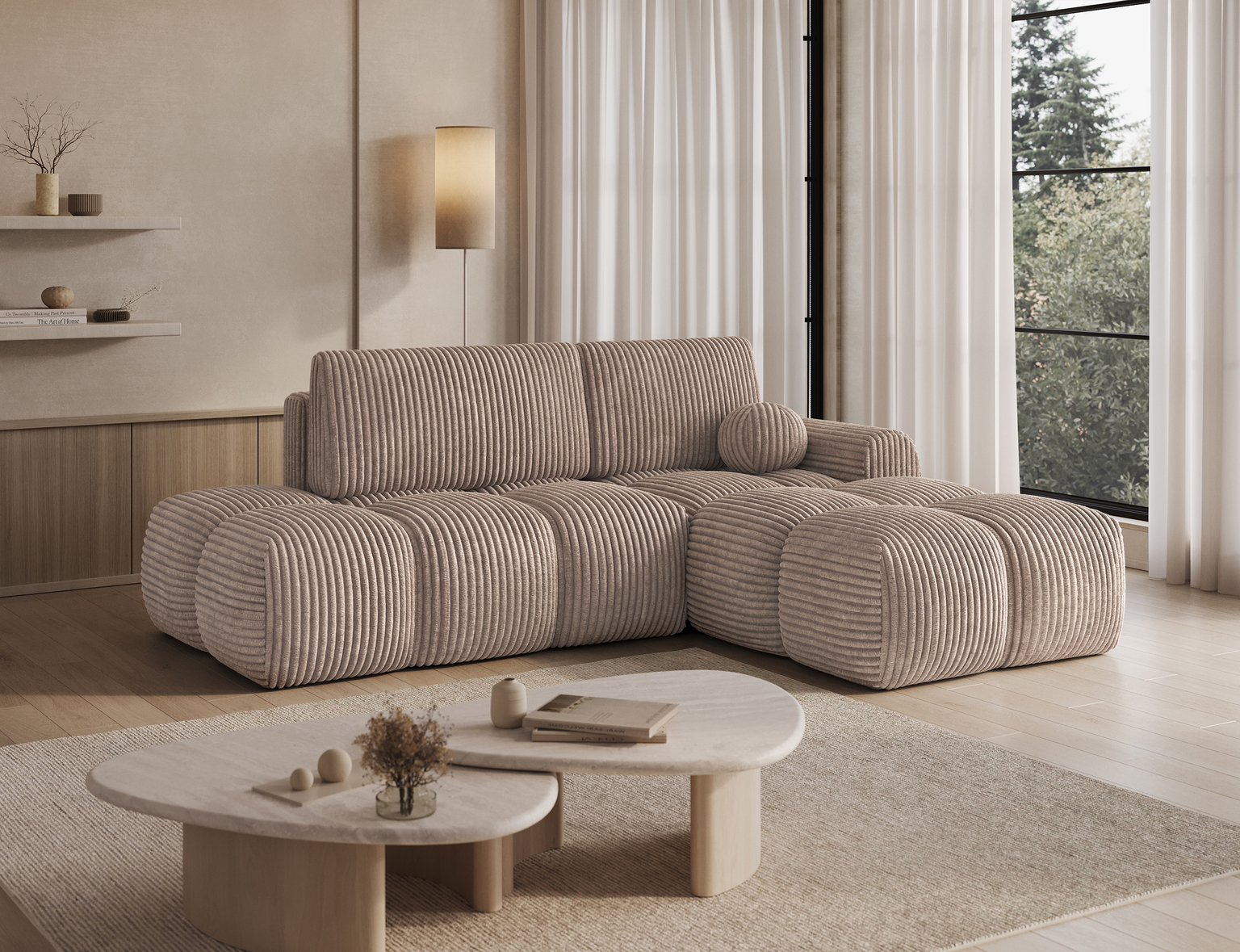 Kampinė sofa Vittario, šviesiai ruda sp., 170 x 227 cm x 95 cm - 5