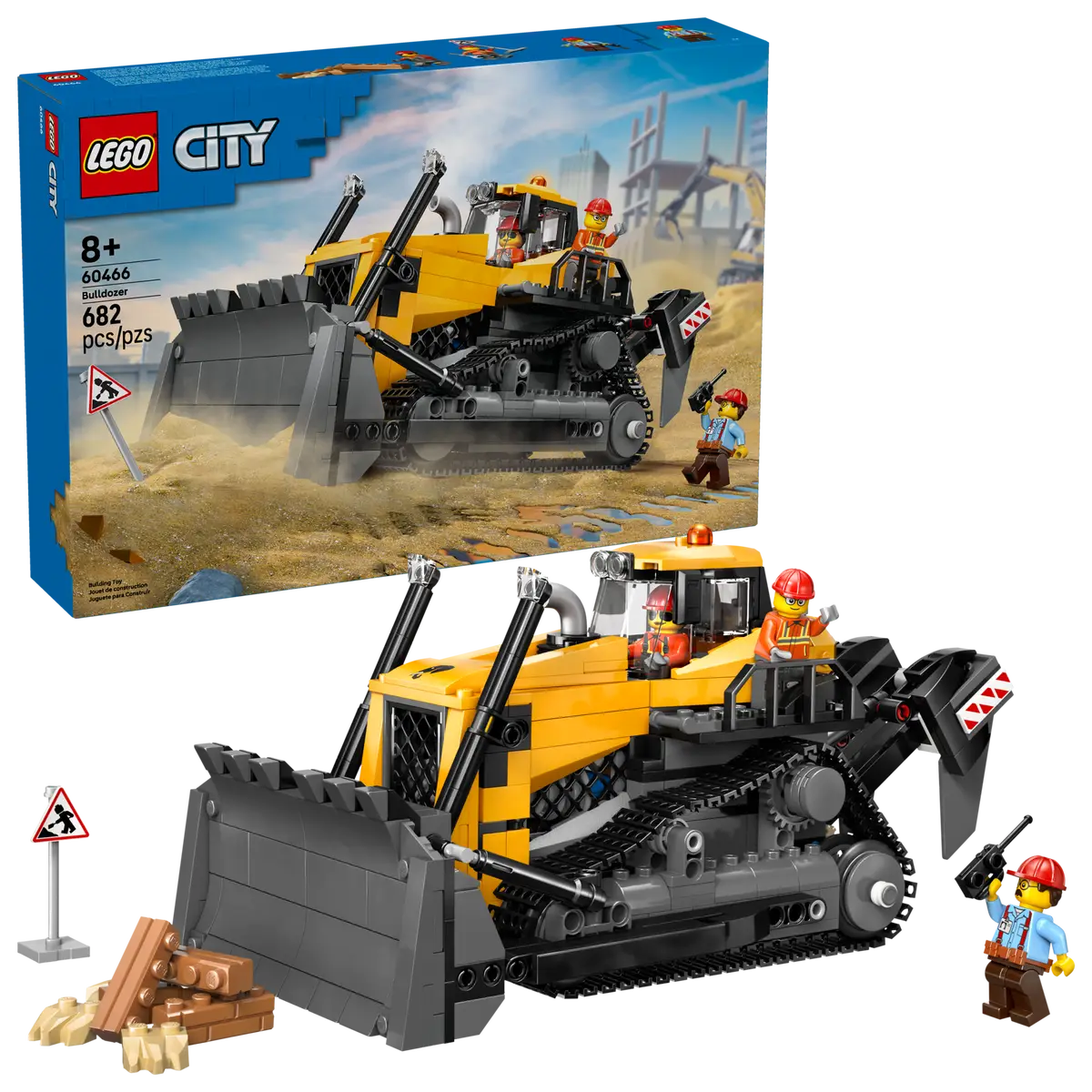 Konstruktorius LEGO City Big Vehicles Yellow Bulldozer with Front Loader - 3