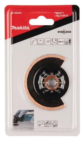 Daugiafunkcio įrankio šlifavimo priedas MAKITA TMA071, 70 mm, #50, plytoms, stiklo audiniui,STARLOCK-1