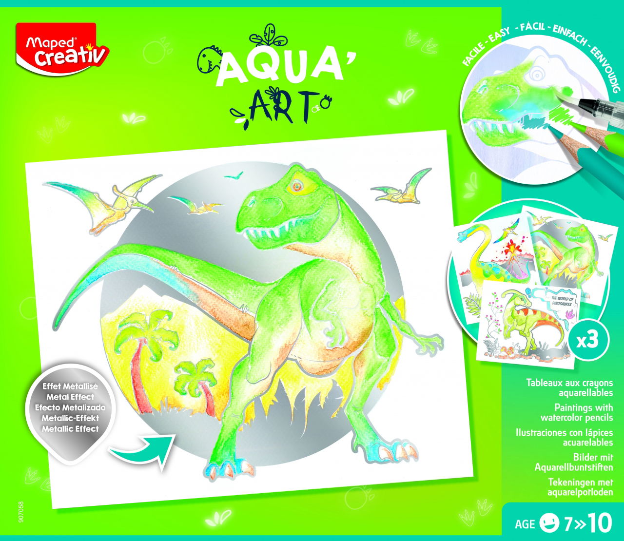 Akvarelės rinkinys MAPED Creativ Aqua Art Dinosaurus-0