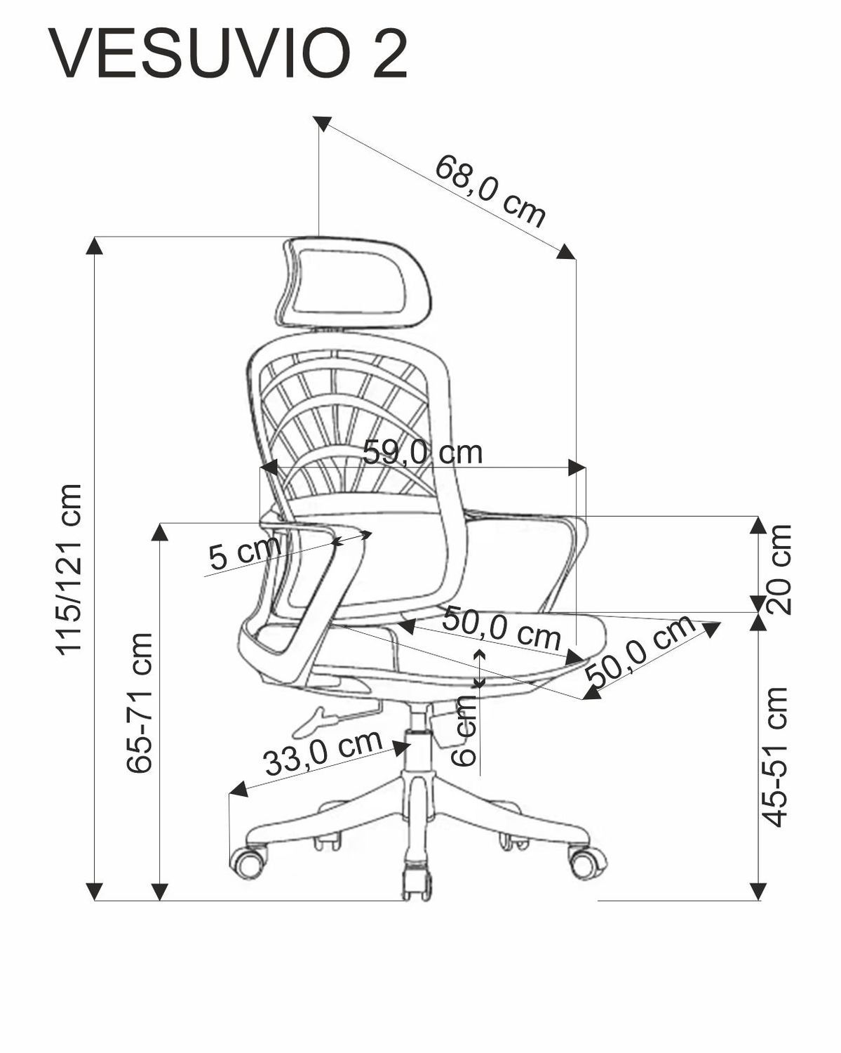 Biuro kėdė VESUVIO 2, pilka/balta - 7