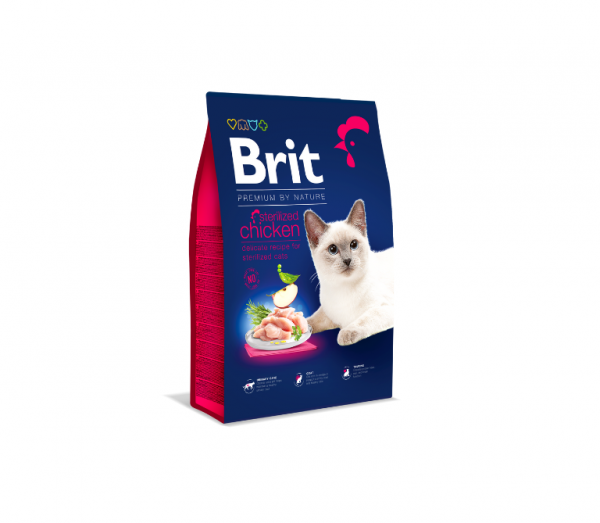 Sausas ėdalas katėms Brit Premium by Nature Cat Sterilized, 8 kg