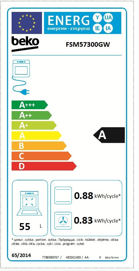 Elektrinė viryklė su elektrine orkaite BEKO FSM57300GW, 50 cm, balta-1