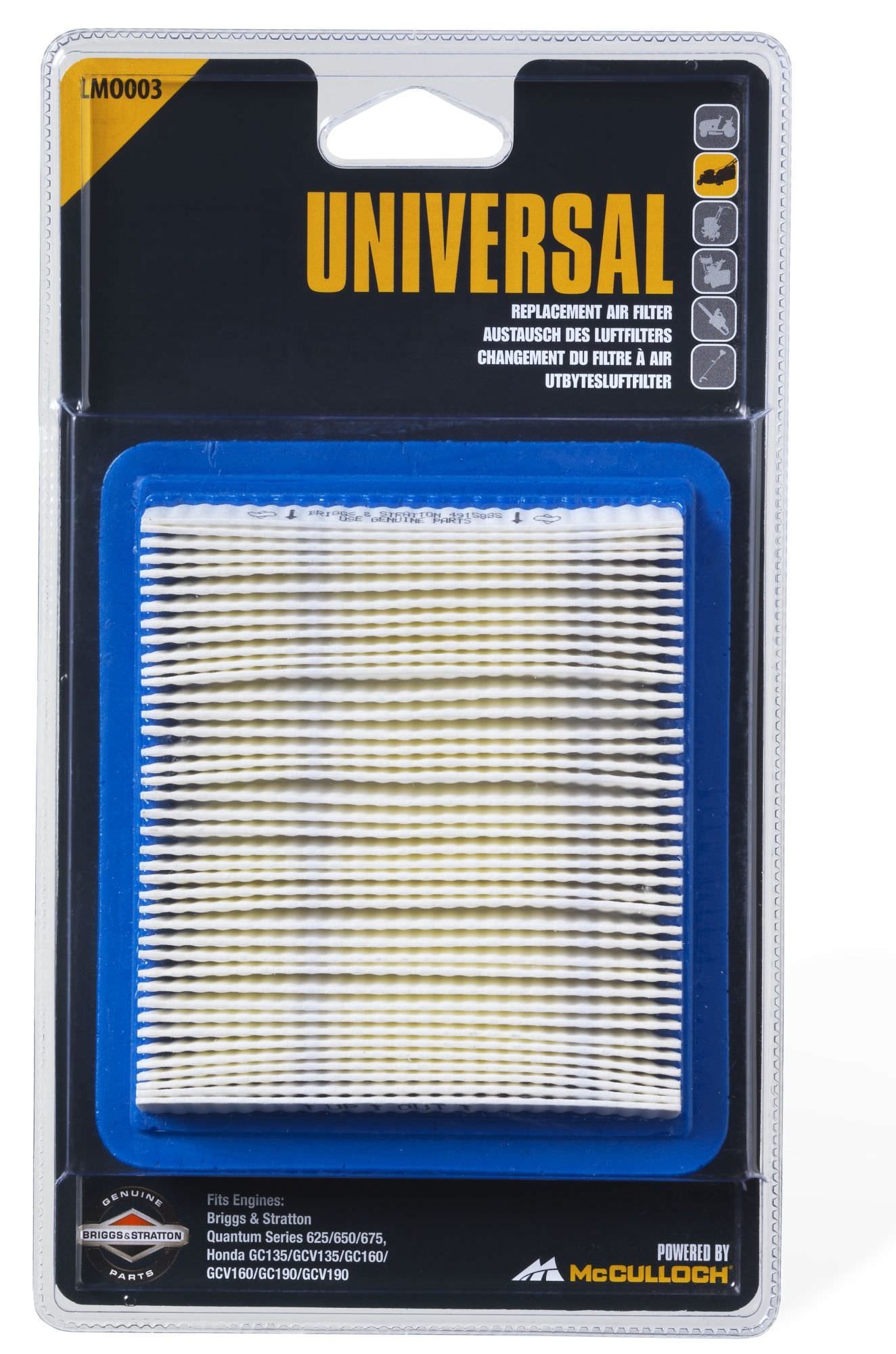 Vejapjovės variklio filtras UNIVERSAL LMO003, skirtas B&S QS 625/650/675, Honda GC135/160/190 - 3
