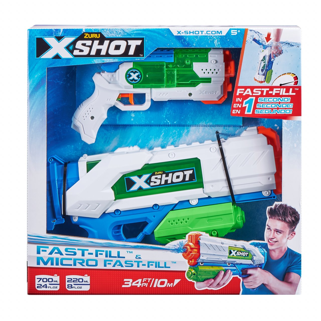 XSHOT žaislinių vandens šautuvų rinkinys Fast- Fill ir Micro Fast-Fill, 56225 - 1