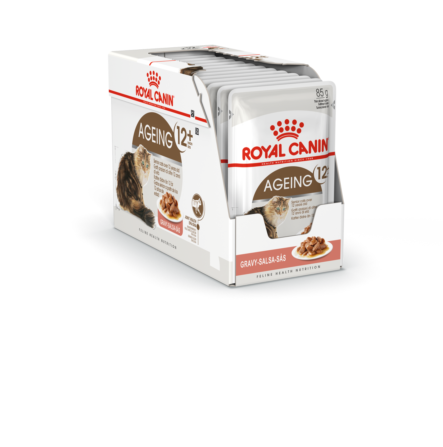 Šlapias senstančių kačių ėdalas ROYAL CANIN AGEING+12 IN GRAVY, 12x85 g-0