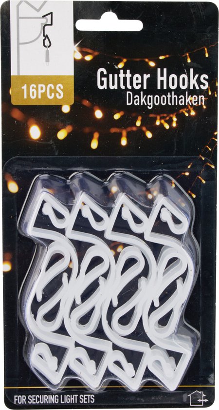 Kabliukai latakų, baltos spalvos, 7 cm, 16 vnt-0