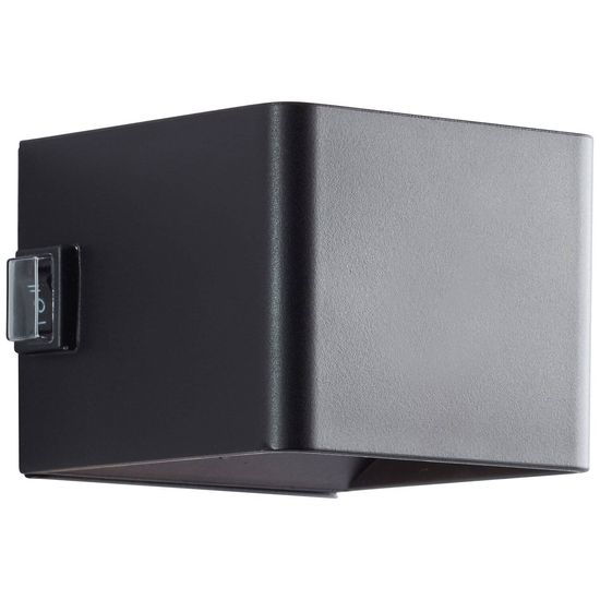 Sieninis LED lauko šviestuvas BRILLIANT ISEO,IP44,3000K,4W,300lm,USB,su davikliu,jungikliu-0