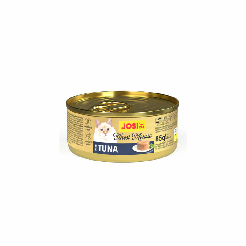 Konservuotas kačių ėdalas JOSICAT Finest Mousse, su tunu, 85 g-0