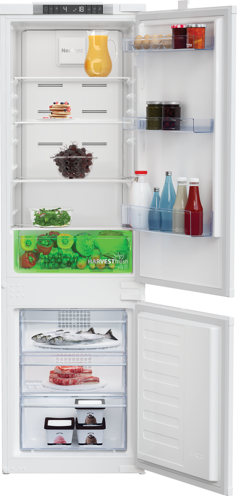 Įmontuojamas šaldytuvas su šaldikliu BEKO BCNA254E43SN, 177,5 cm-0