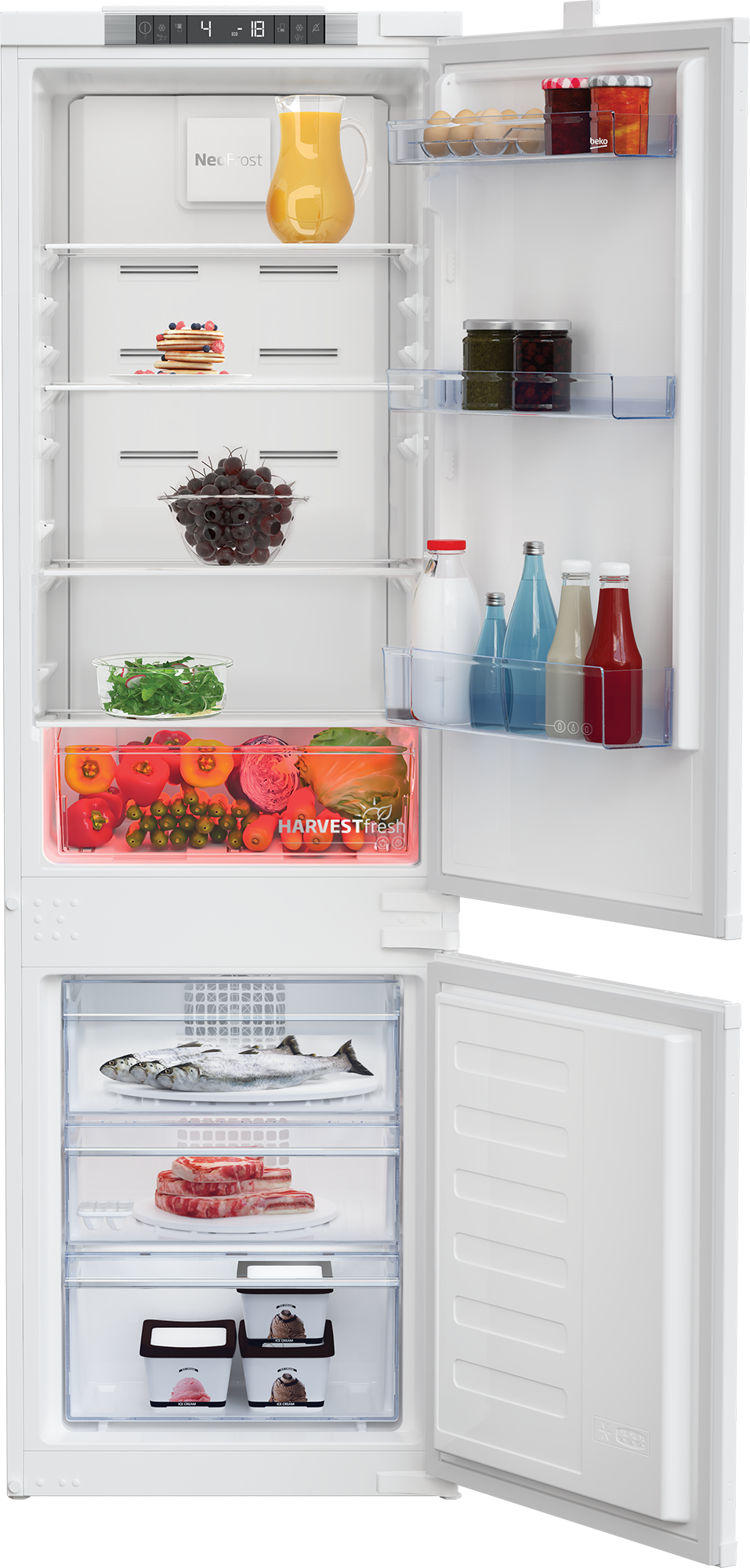 Įmontuojamas šaldytuvas su šaldikliu BEKO BCNA254E43SN, 177,5 cm-1