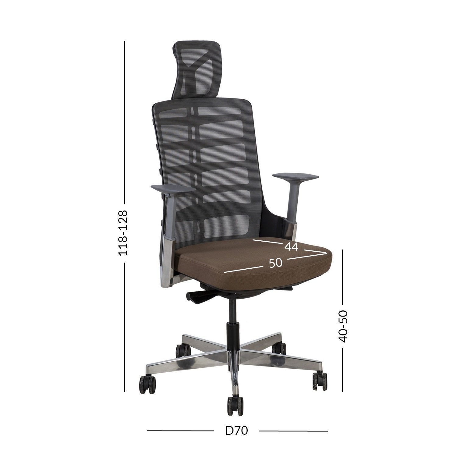 Biuro kėdė SPINELLY, 70x70x118-128 cm, pilka - 5