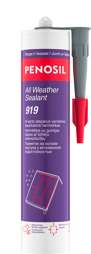 Vandeniui atsparus hermetikas PENOSIL ALL WEATHER SEALANT 919, pilkos sp., 300 ml-0