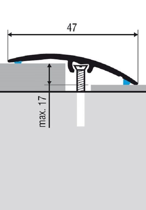 Aliumininė grindų juostelė SM3 A3, titano sp., 47 mm pločio, 93 cm ilgio - 2