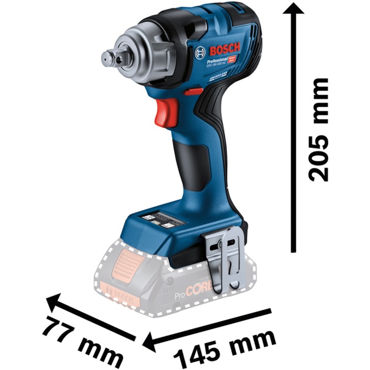 Akumuliatorinis smūginis veržliasūkis BOSCH PRO GDS 18V-330 HC solo (be akum.)-1