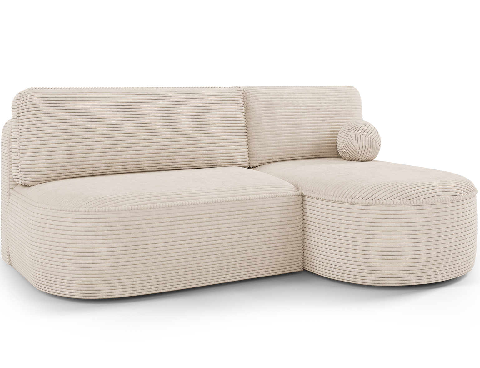 Kampinė sofa - lova Livosa Jarell 18, smėlio sp., dešininė, 144 x 220 cm x 93 cm - 3