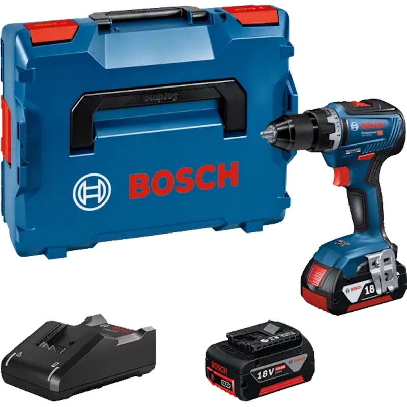Akumuliatorinis gręžtuvas-suktuvas BOSCH PRO GSR 18V-55 (2x Li-Ion 4.0Ah, L-BOXX) - 1