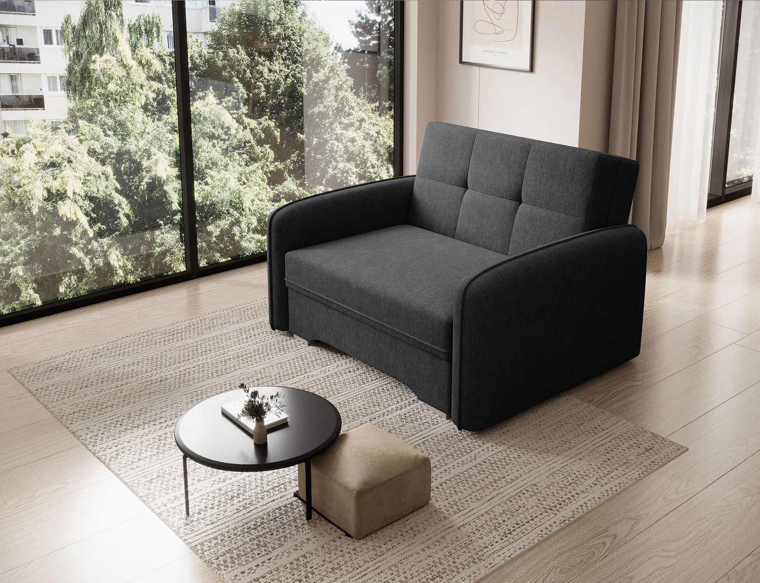 Sofa Laine 1,  juoda - 5