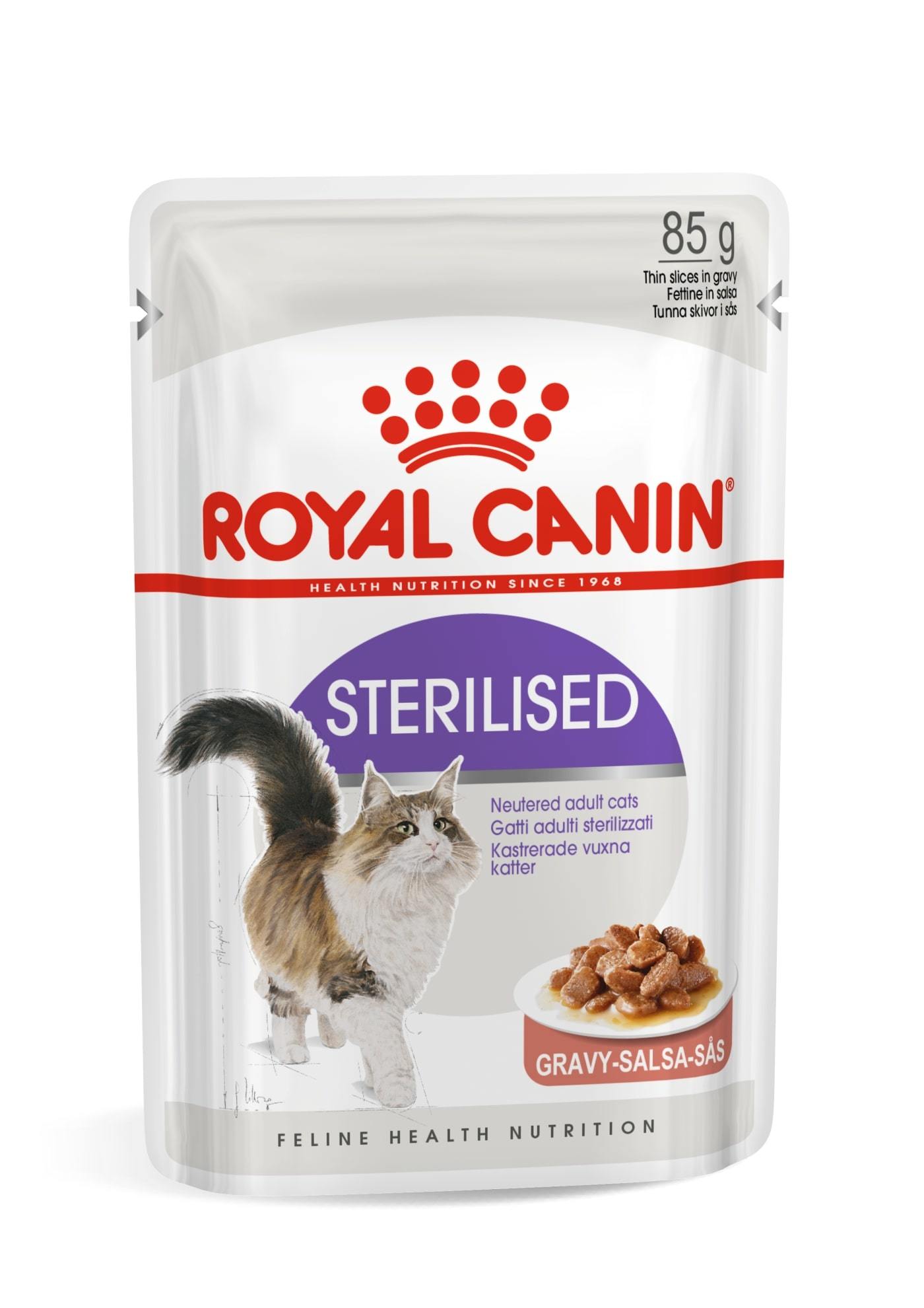 Šlapias sterilizuotų kačių ėdalas ROYAL CANIN STERILISED IN GRAVY, 12x85 g-1