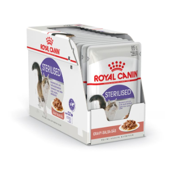 Šlapias sterilizuotų kačių ėdalas ROYAL CANIN STERILISED IN GRAVY, 12 x 85 g