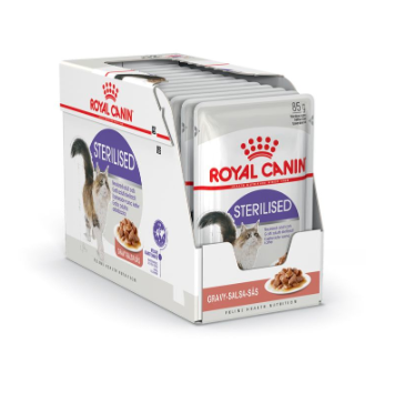 Šlapias sterilizuotų kačių ėdalas ROYAL CANIN STERILISED IN GRAVY, 12x85 g-0