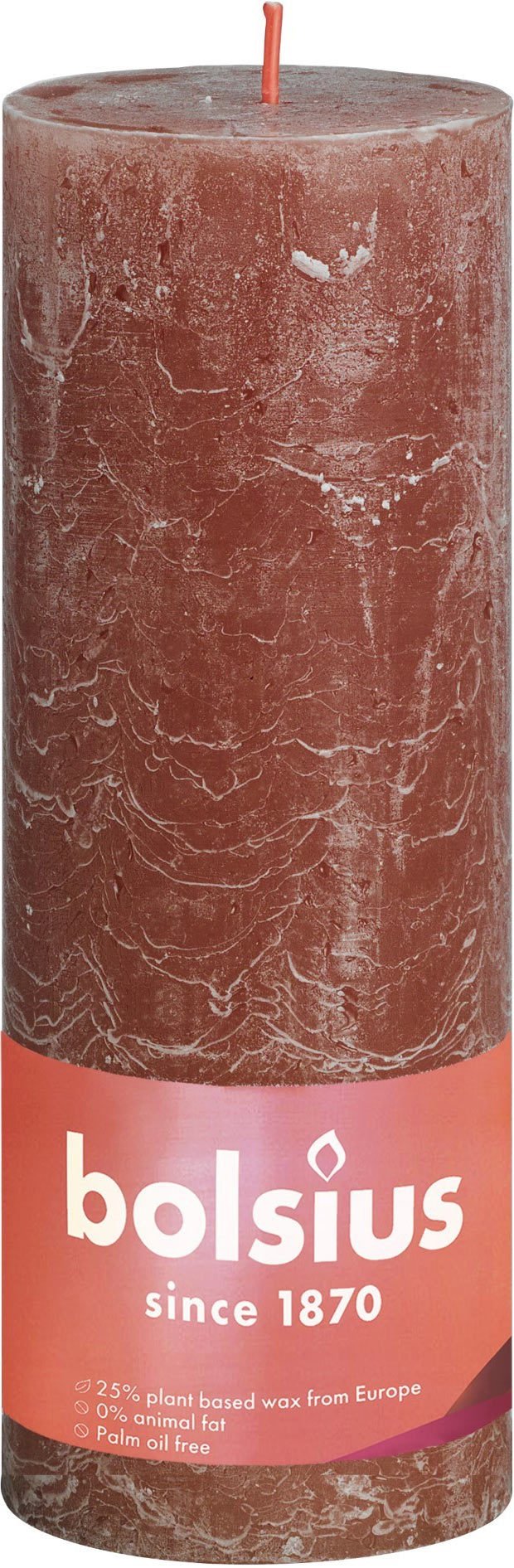 Cilindrinė žvakė RUSTIC SUEDE BROWN, rudos sp., 19 x 6,8 cm