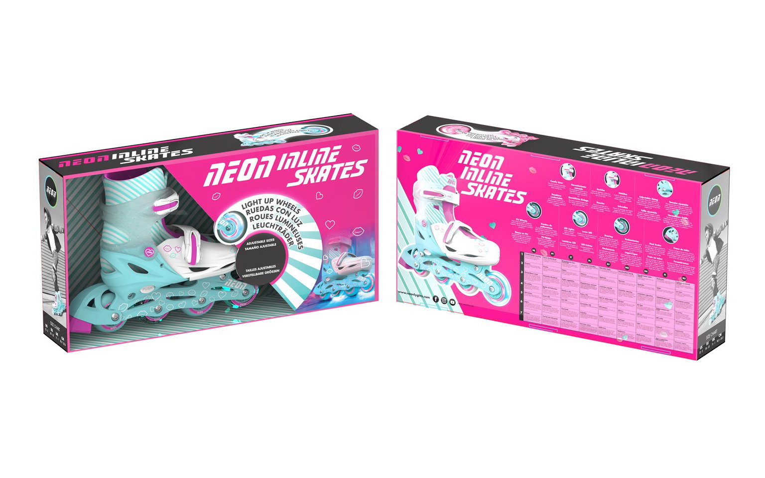 Riedučiai Yvolution Neon Inline sea pink, 30-33 dydis - 3