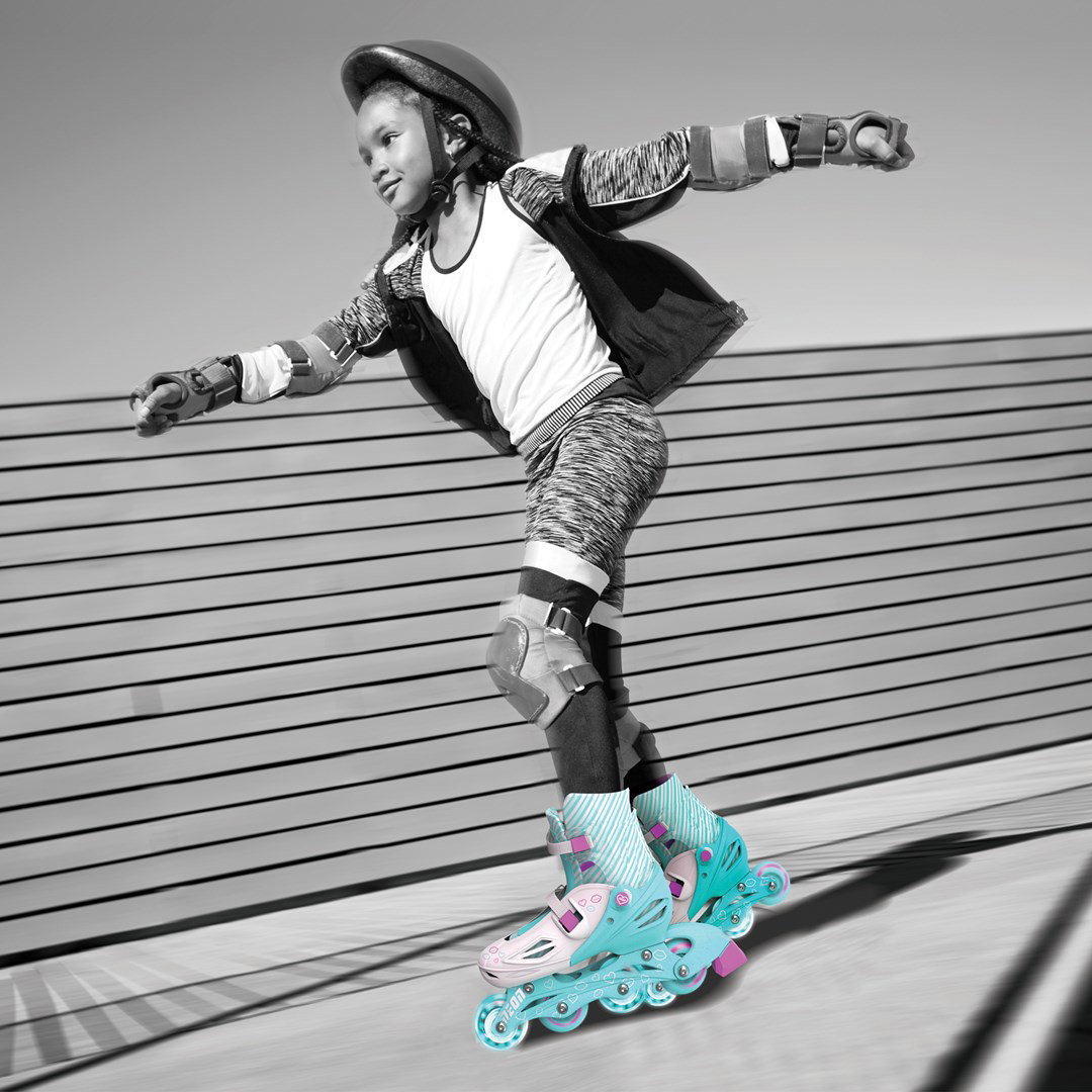 Riedučiai Yvolution Neon Inline sea pink, 30-33 dydis-1