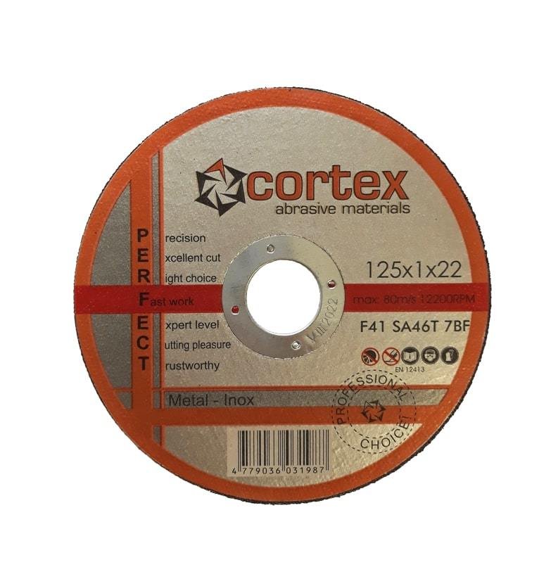 Metalo pjovimo diskas CORTEX Perfect, 125 x 1,0 x 22,2 mm, nerūdijančiam plienui