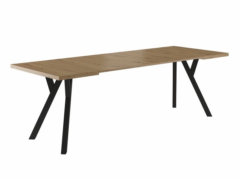 Valgomojo stalas MERLIN, 90 x 90 cm, ąžuolo/juoda