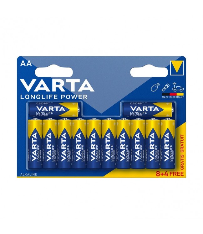 Elementai VARTA LONGLIFE POWER, AA, šarminiai, 12 vnt-0