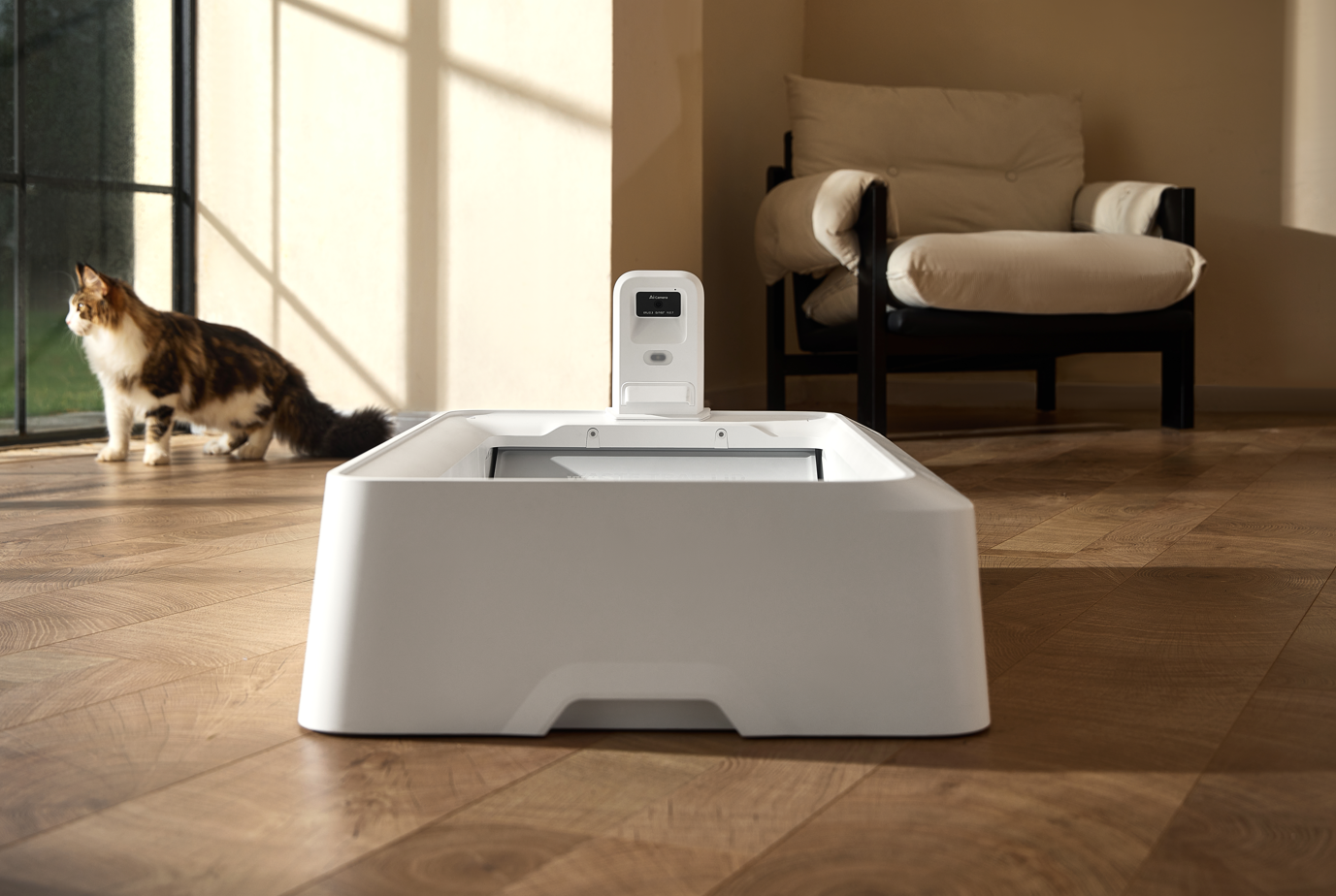 Automatinis savaime išsivalantis kačių kraiko dėžė Petkit Purobot Crystal Duo P9905, balta - 6