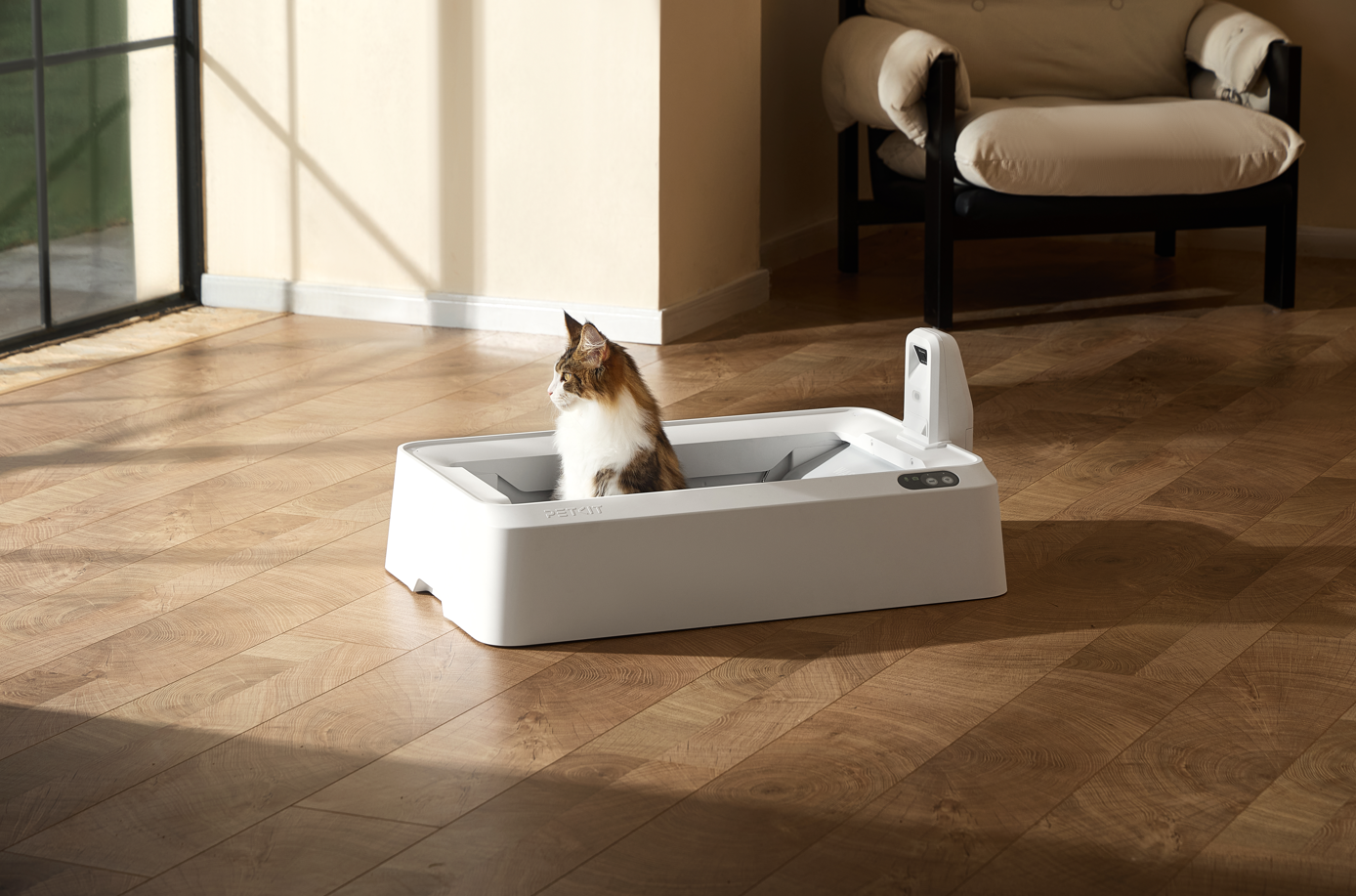 Automatinis savaime išsivalantis kačių kraiko dėžė Petkit Purobot Crystal Duo P9905, balta - 4