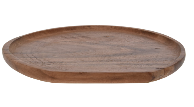Dekoratyvinis medinis padėklas, rudos spalvos, 26 cm-0