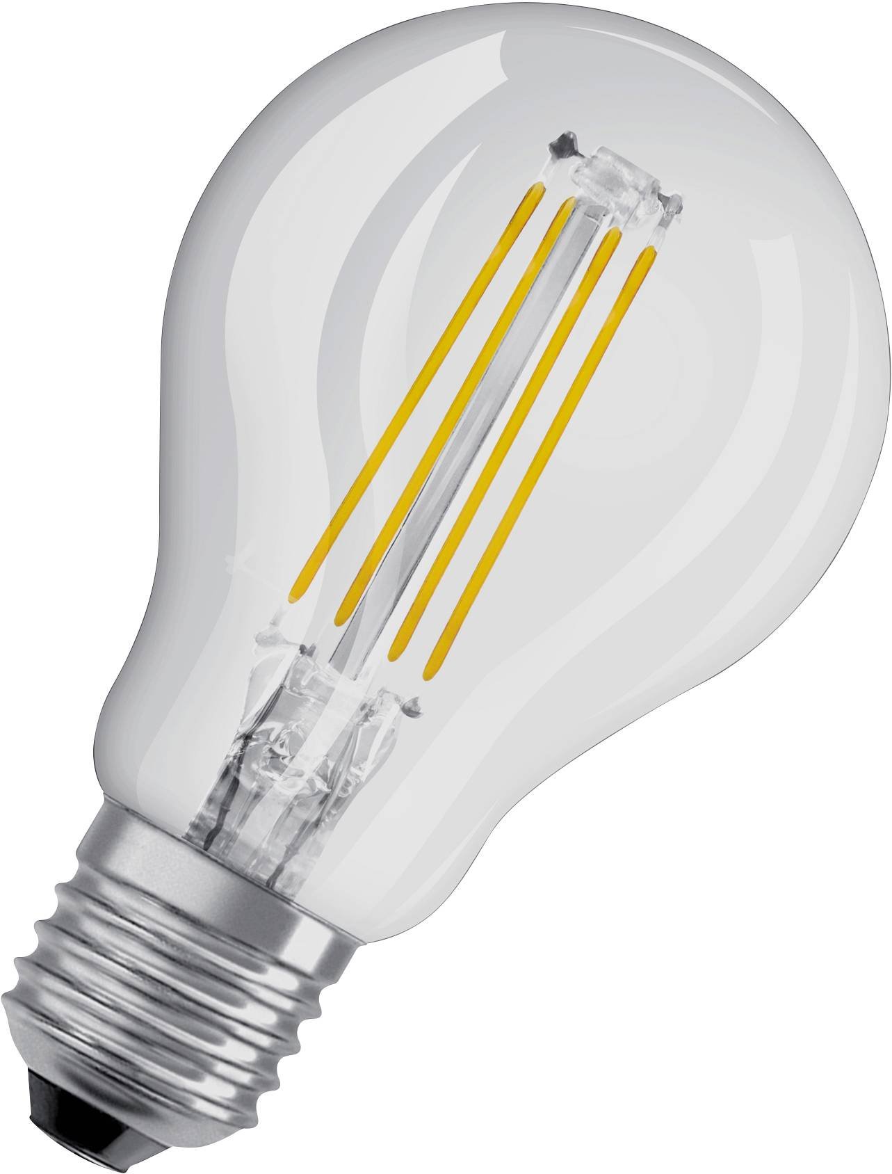 LED lemputė OSRAM Filament, E27, P40, burbuliuko formos, 4,8W, 4000K, 470 lm, dim, skaidri