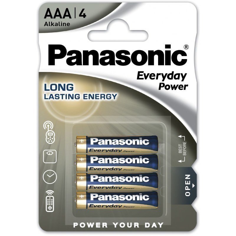 Elementai PANASONIC EVERYDAY POWER, LR03EPS/4B, AAA, 1,5 V, 4 vnt.