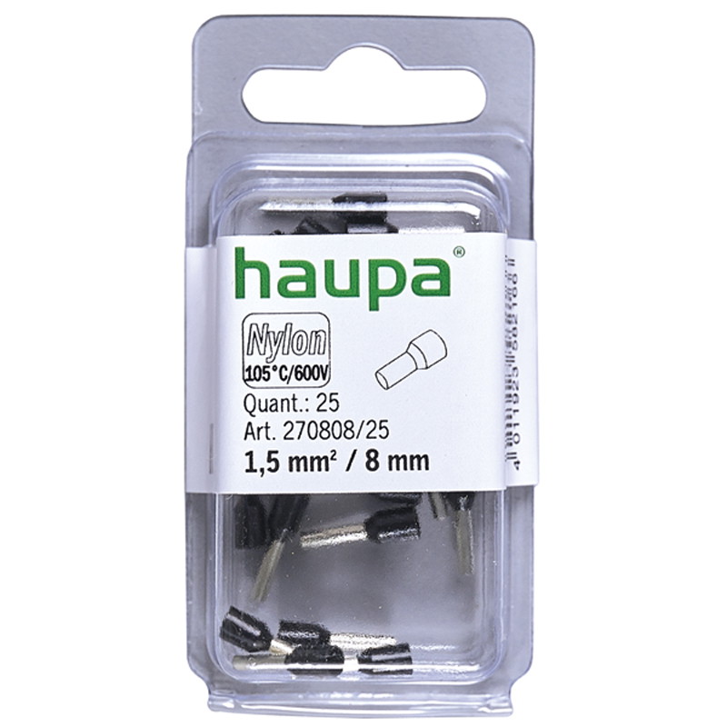 Antgalis laidų sujungimui HAUPA, 1,5/8 juodos sp.-0