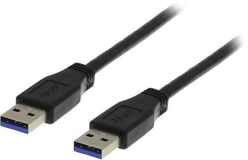 USB 3.0 kabelis DELTACO USB3-210S, type A ha - type A ha, 1m, juodos sp. - 2