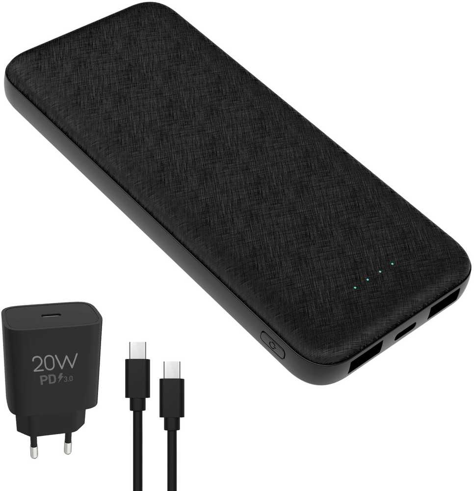 Išorinė baterija PLATINET 10000mAh PMPB10W705, juodos sp.-0