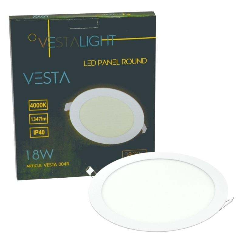 Įleidžiama LED panelė VESTALIGHT, 18 W, 4000 K, 1347 lm, IP40, Ø22 cm - 6