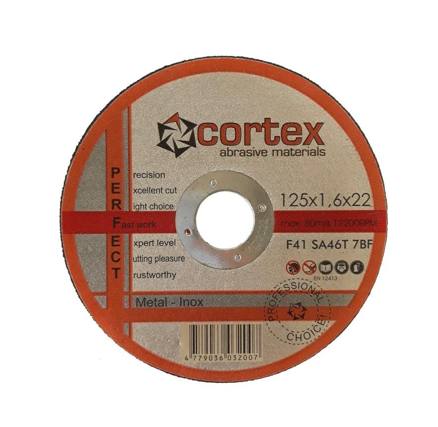 Metalo pjovimo diskas CORTEX Perfect, 125 x 1,6 x 22,2 mm, nerūdijančiam plienui
