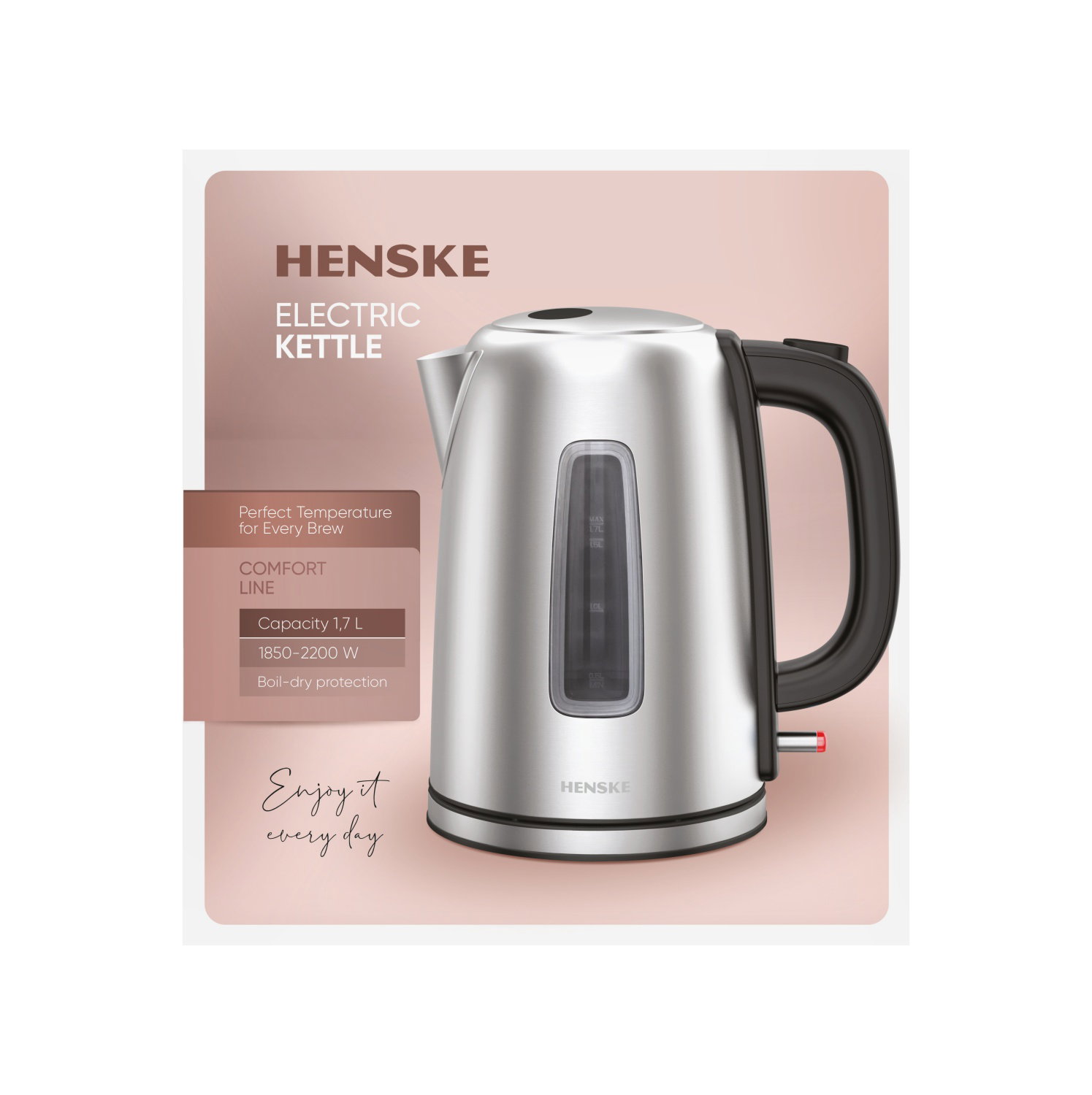 Elektrinis, nerūdijančio plieno virdulys HENSKE KES4156-GS, 1,7 l-1